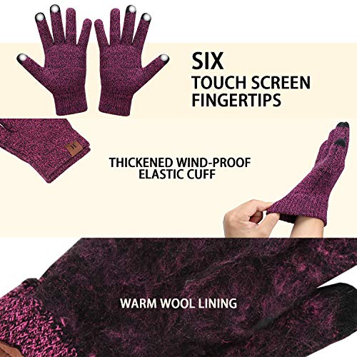 Winter Beanie Hat Scarf Touchscreen Gloves Set for Men & Women