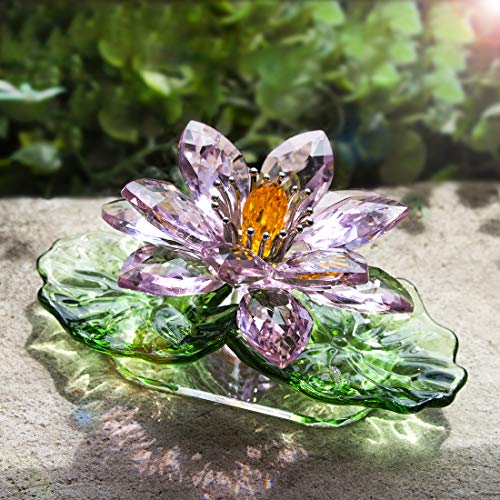 Pink Sparkle Crystal Hue Reflection Crystal Lotus Flower