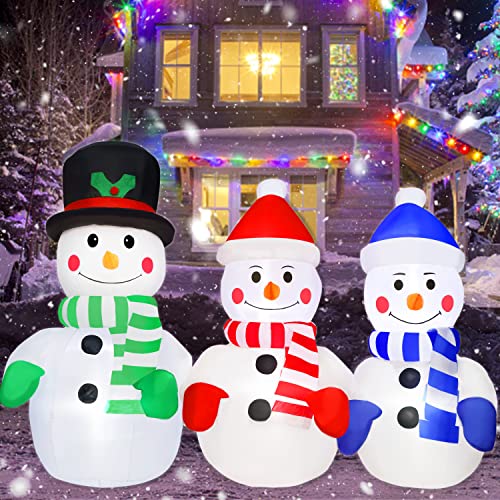 5.7FT Christmas  Snowman Family Inflatables Blow Up Yard Decoration