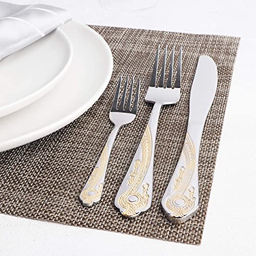 20 Piece Stainless Steel Golden Flatware Set for 4