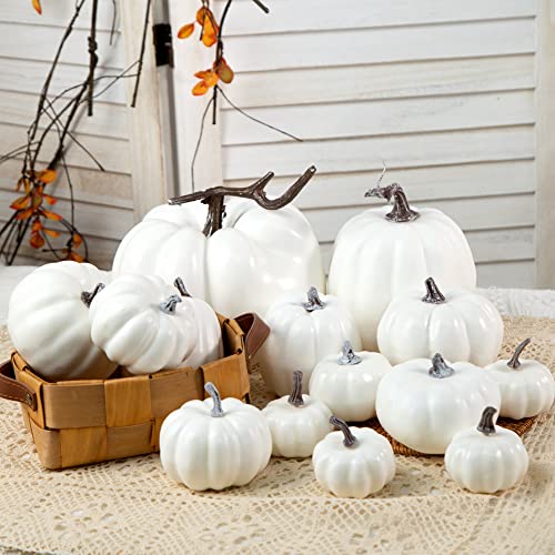 12P-16 PCS Artificial Pumpkins for Fall Halloween Thanksgiving Home Decoration