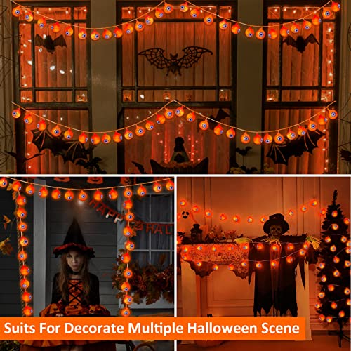 [ 8 Modes & Timer ] 29.5 Ft 60 LED Halloween Eyeball String Lights