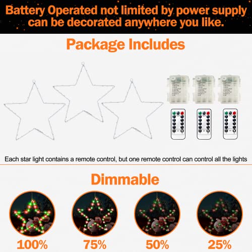 Christmas Window Lights 3 Pack Battery Operated