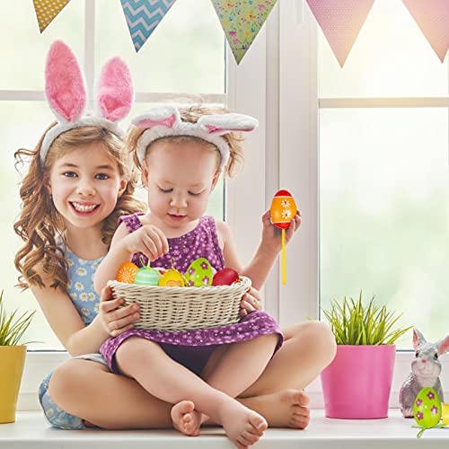 24 Pcs Plastic Easter Egg Hanging Ornament - 2.3"  (Random Style)