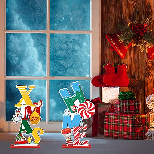 4 Pieces Wooden  Christmas Decorations