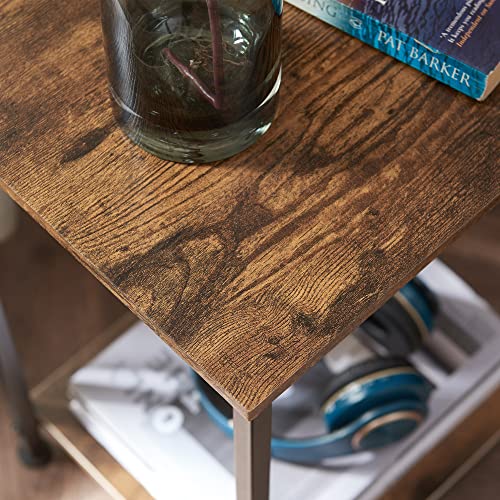 End Table with Storage Shelf for Sofa Couch