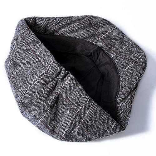 2 Pack Newsboy Hats for Men Classic 8 Panel Wool Blend