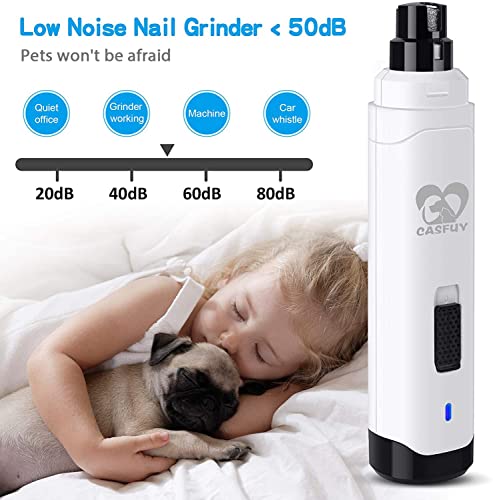 Dog Nail Grinder Upgraded -2-Speed Electric Rechargeable Pet Nail Trimmer