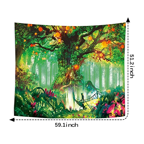 Glow in the Dark- UV Reactive Tree of Life Tapestry Wall Decor