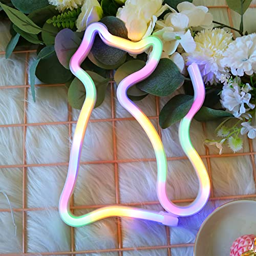 LED Cat Neon Lights for Wall Decor,Battery or USB Operated