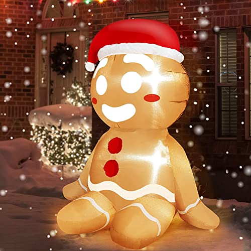 3.5 Ft Christmas Inflatables Sitting Gingerbread Decoration