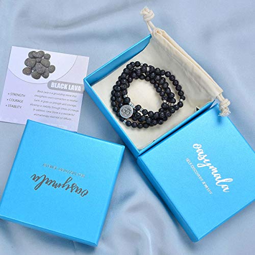 Yoga Symbol Pendant Charm 108 Mala Beads Meditation Bracelet Necklace