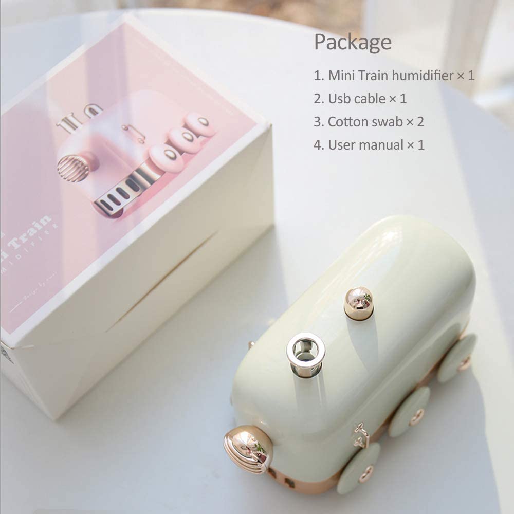 Mini Humidifiers Portable 300ml Desktop Quiet & Ultrasonic w/ USB Charge Auto Shut Off (Green)