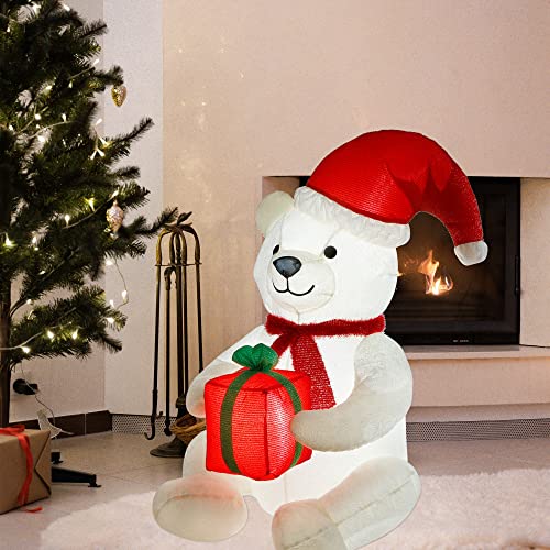 4 FT Christmas Inflatable Polar Bear w/ LEDs