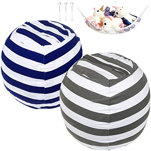 2-Pack Stuffed Animal Storage Beanbag Cover 24"