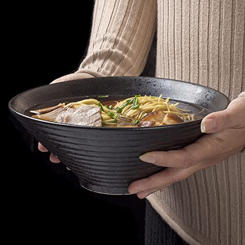 2 Sets Ceramic Japanese Ramen Bowl Set 60 Ounce, / Matching Spoons & Chopsticks