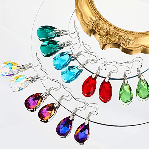 12 Pairs Crystal Dangle Earrings Set for Women