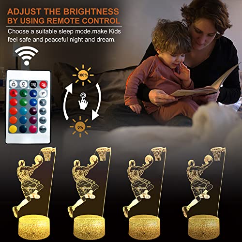 Basketball/Baseball Night Lights 16 Colors Change w/ Remote Control Optical Illusion Bedside Lamps