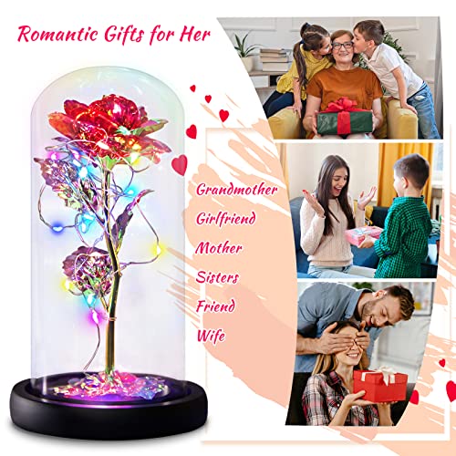 I Love You Mom Galaxy Roses Gifts in Glass Dome for Mothers Day/Birthday