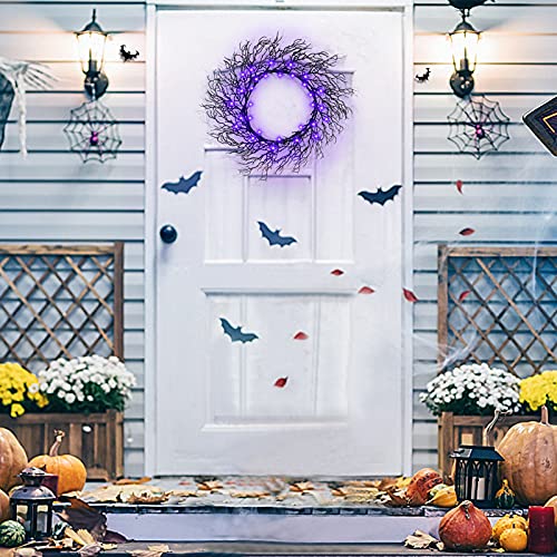 [ Prelit & Timer ] Halloween Wreath Hanging Decoration