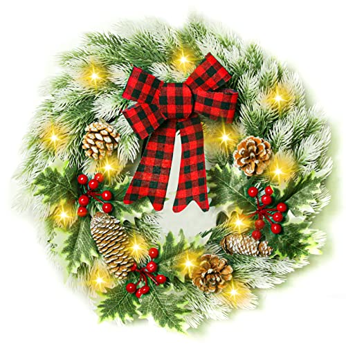 Lighted Christmas Wreath Decoration