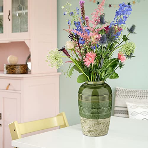 Two-Tone Boho Ceramic Flower Vases