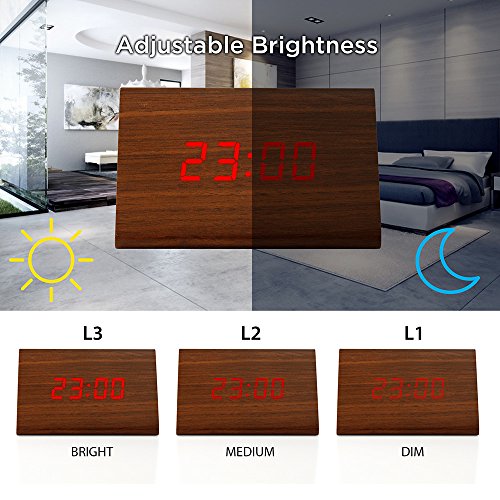 Wooden LED Alarm Digital Desk Clock