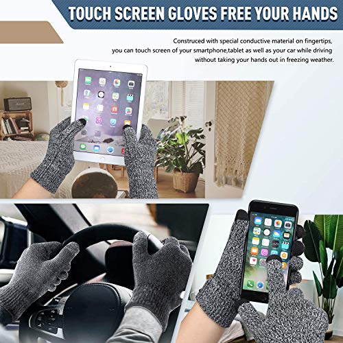 Winter Beanie Hat Scarf Touchscreen Gloves Set for Men & Women