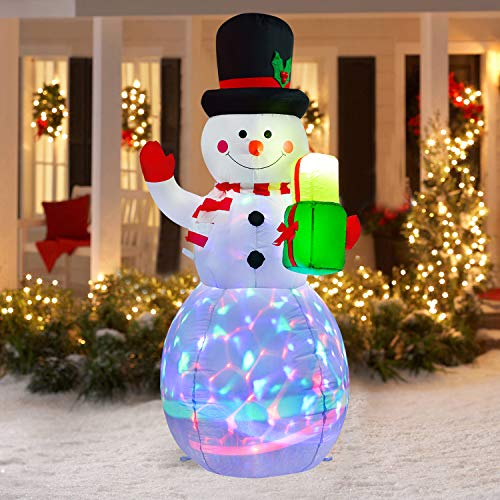 5 FT Inflatable Christmas Snowman Rotating Led Lights Holiday Blow Up Inflatables