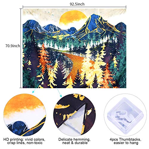 Mountain Forest Trees Art Tapestry Sunset Tapestry Road in Nature Landscape Home Decoration