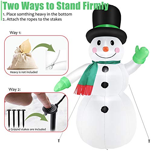 Snowman Christmas Blow Up  LED Lights IP44 Weather Proof Inflatables