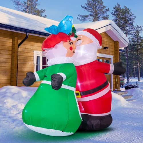 6FT Inflatable Christmas Decorations Santa & Mrs. Claus w/ LEDs