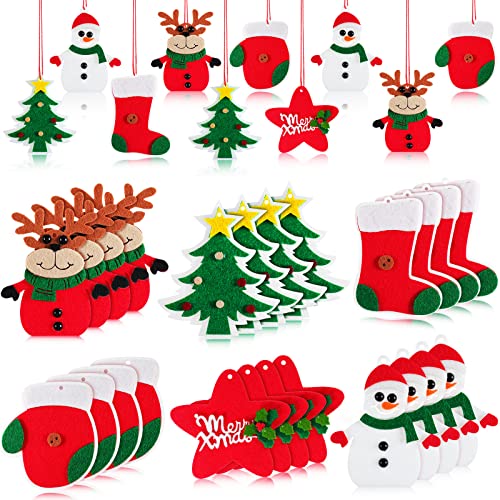 24 Pieces Christmas Tree Hanging Decoration Felt Ornaments