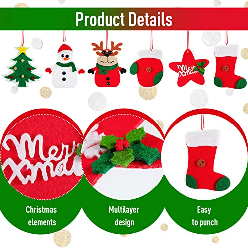 24 Pieces Christmas Tree Hanging Decoration Felt Ornaments