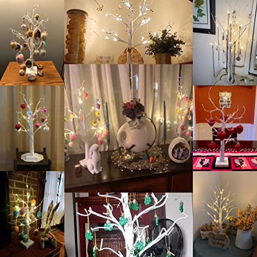 LED Easter Birch Tree Lights w/ Eggs Battery Powered