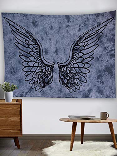 Tie Dye Mandala Angel Wings Hippie Boho Indian Tapestry Decorations  (55x85 Inches)