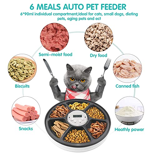 Automatic Pet Feeders w/ Digital Clock - 5 Meals Portion w/ Voice Reminder