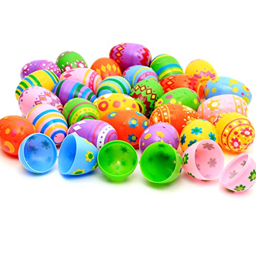 30 Pcs Printed Jumbo Plastic Eggs for Easter Egg Hunt