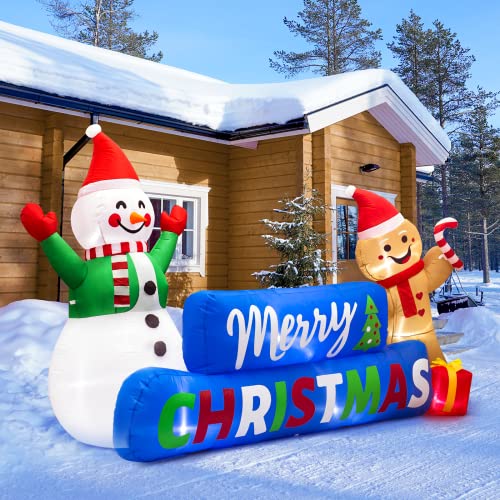 9 FT Merry Christmas Inflatables Decorations with LED Lights