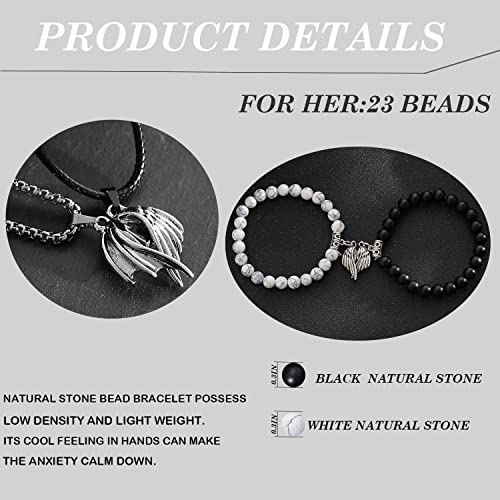 4Pcs Couples Bracelets & Necklace Set for Women/Men