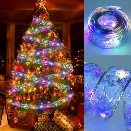 16.4 ft 50 LED Shining Ribbon Fairy Lights for Christmas Tree Decoration