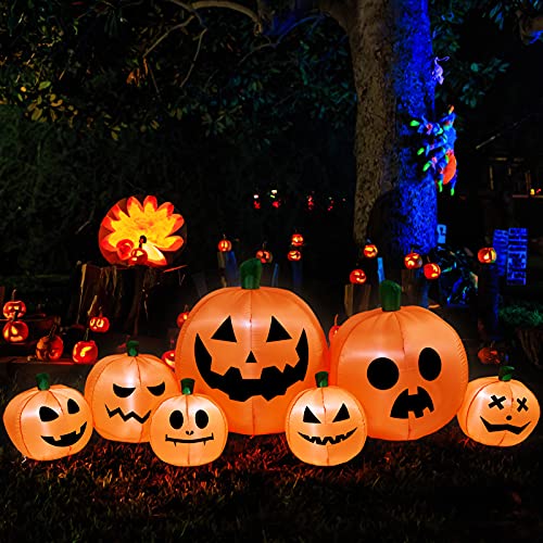 8 Ft Halloween Inflatable Pumpkin Patch Family Decoration
