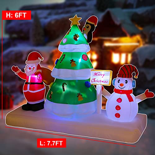 6FT Christmas Inflatables Outdoor Decorations w/ Built in LEDs