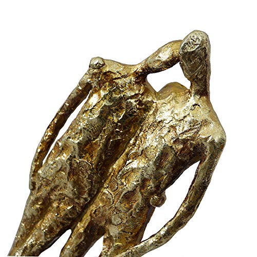 14 inch Gold Romantic Couple Sculpture Reclining Together for Home Decoration