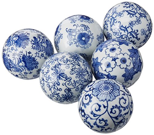 Blue & White Decorative Porcelain Ball Set