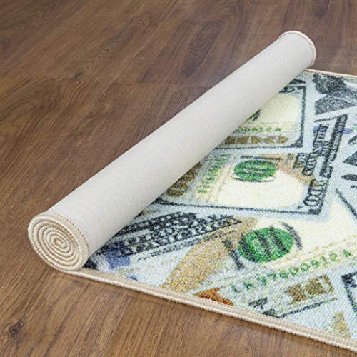 $100 Dollar Bill Runner Rug, Multicolor,