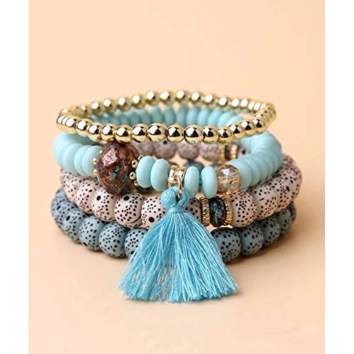 6 Sets Bohemian Stackable Bead Bracelets for Women