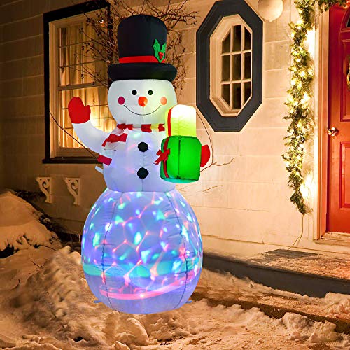 5 FT Inflatable Christmas Snowman Rotating Led Lights Holiday Blow Up Inflatables