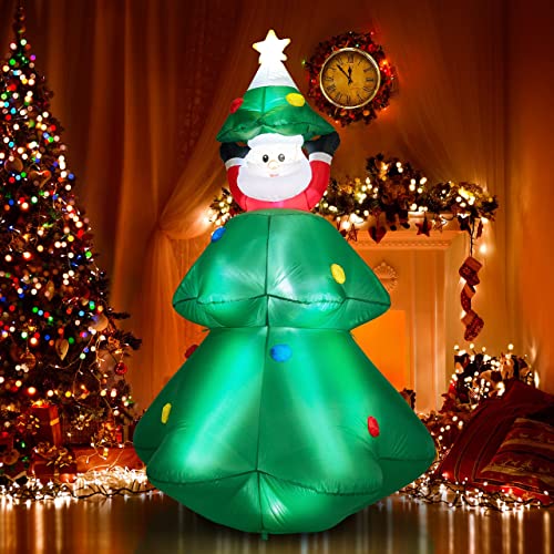 6Ft  Christmas Inflatable Tree Decoration w/ Santa Claus