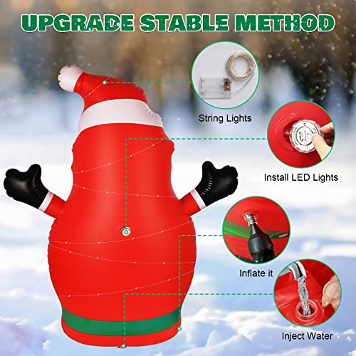 5FT Inflatable Santa Christmas  Decoration with Built-in LED Lights &String